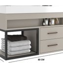 Ver imagem 2 de Gabinete para Banheiro 80cm x 56cm New 80 Bege/Nude