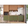 Kit Cozinha Modulada 5 Peças Divina (2aéreos+2balcões+1paneleiro) Cz002 Freijo/verde - Mgm - 1