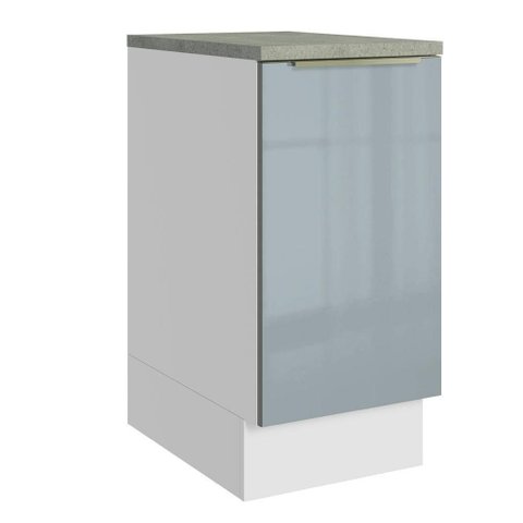 Balcão de Cozinha 40 cm 1 Porta Branco/Cinza Lux Madesa