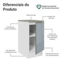 Ver imagem 3 de Balcão de Cozinha 40 cm 1 Porta Branco/Cinza Lux Madesa