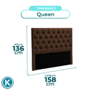 Ver imagem 4 de Cabeceira Estofada Queen Luna Nature Material Sintético Marrom 158x136