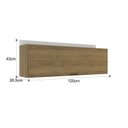 Ver imagem 2 de Armário Aéreo de Cozinha 1 Porta Basculante 120cm Valencia Yescasa Marrom/Mel/Branco