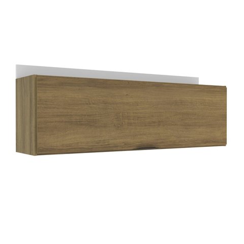 Armário Aéreo de Cozinha 1 Porta Basculante 120cm Valencia Yescasa Marrom/Mel/Branco