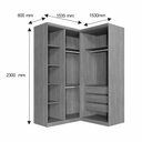 Ver imagem 4 de Guarda Roupa Modulado Dallas 4 Portas 3 Gavetas 8 Prateleiras