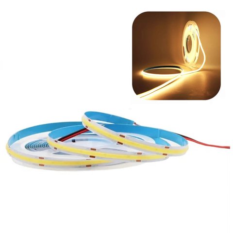 Fita LED COB 3000K 12v IP20 5 Metros Sala Loja Iluminaçao Profissional Sanca Espelho Teto Rebaixado 