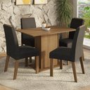 Ver imagem 1 de Conjunto Sala de Jantar Tampo de Madeira 4 Cadeiras Rustic/Oxford Acácia Madesa