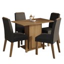 Ver imagem 2 de Conjunto Sala de Jantar Tampo de Madeira 4 Cadeiras Rustic/Oxford Acácia Madesa