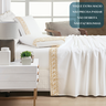 Lencol Casal Queen Size Elastico Pérola 400 Fios Extra Macio Supreme:off White - 5