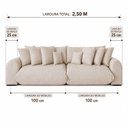 Ver imagem 4 de Sofá Retrátil 4 Lugares Linho Armani 2,50 Mts Areia