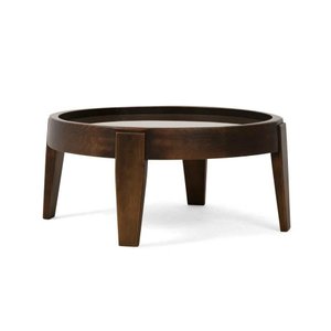 Mesa de Centro de Madeira e Vidro 68cm Virgínia Canela