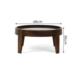 Mesa de Centro de Madeira e Vidro 68cm Virgínia Canela - 4
