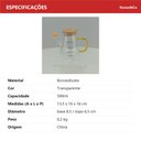 Ver mais imagens de Bule de Borossilicato 500ml Transparente 13x16x16cm Chá Café Servir Mesa Cozinha