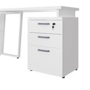 Ver imagem 2 de Mesa para Escritório em L com Gaveteiro Moderno 3 Gavetas MDP 150cm Branco F5 Office