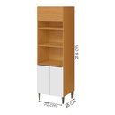 Ver imagem 3 de Paneleiro Torre Quente 3 Portas 216x70 Cm 2006801 Cinamomo Branco Armoveis