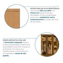 Ver imagem 7 de Guarda-Roupa Casal Modulado Reflecta 4 Portas com LED 3 Gavetas 100% MDF Cairo Marrom/Cinamomo