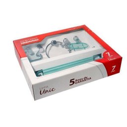 Kit de Acessórios para Banheiro Ouro Fino Unic 7 Peças Dourado - 1 Kit de Acessórios para Banheiro Ouro Fino Unic 7 Peças Dourado - 1
