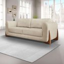 Ver imagem 1 de Sofá 2 Lugares 1,80m Linho Bouclé Bege com Detalhes em Madeira - Jobim Lucadi Home