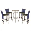 Ver imagem 1 de Mesa Bistro e 4 Banquetas Roma Fendi Corda Náutica 13 Trama Azul