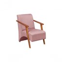 Ver imagem 1 de Poltrona Venus 1 Lugar Braço Madeira Maciça Tecido Suede Unidecor Rosa