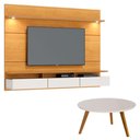 Ver imagem 1 de Painel Suspenso Decore 1.8 com Mesa de Centro Classic Redonda Nature Off White - Imcal