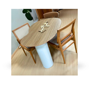 Ver imagem 3 de Mesa de Jantar Organica Ayla 140x90cm Base em Laca Tampo Carvalho Malva