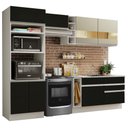 Ver imagem 3 de Armário de Cozinha Completa 270cm Branco/Preto/Crema Jade Madesa 08