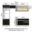 Ver imagem 4 de Armário de Cozinha Completa 270cm Branco/Preto/Crema Jade Madesa 08