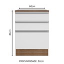 Ver imagem 3 de Balcão Armário de Cozinha 60 cm 3 Gavetas Rustic/Branco Glamy Madesa