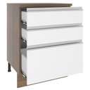 Ver imagem 4 de Balcão Armário de Cozinha 60 cm 3 Gavetas Rustic/Branco Glamy Madesa