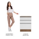 Ver imagem 5 de Balcão Armário de Cozinha 60 cm 3 Gavetas Rustic/Branco Glamy Madesa