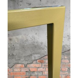 Conjunto Mesa de Jantar Retangular Branca 4 Cadeiras Estofado Riviera Industrial Dourado Don Castro  - 2