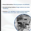 Ver imagem 5 de Conjunto Mesa de Jantar Retangular Branca 4 Cadeiras Estofado Riviera Industrial Dourado Don Castro 