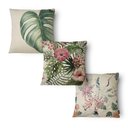 Ver imagem 1 de Kit 3 Capas de Almofada 43x43cm - Floral - Tecido Veludo 100% Poliéster