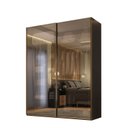 Ver imagem 2 de Guarda-Roupa Casal 1,84m Portas de Correr Vidro Reflecta com LED e Gavetas 100% MDF Veneto Preto