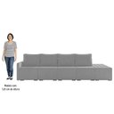 Ver imagem 5 de Sofá Ilha Modular com Puff para Sala Living 432cm Georgia K04 Veludo Cinza - Mpozenato