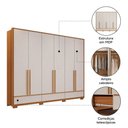 Ver imagem 4 de Guarda-roupa Casal Tech 6 Portas 3 Gavetas 100% Mdf Freijó Trend/off White Tx - Pnr Móveis