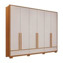 Ver imagem 1 de Guarda-roupa Casal Tech 6 Portas 3 Gavetas 100% Mdf Freijó Trend/off White Tx - Pnr Móveis