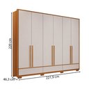 Ver imagem 3 de Guarda-roupa Casal Tech 6 Portas 3 Gavetas 100% Mdf Freijó Trend/off White Tx - Pnr Móveis