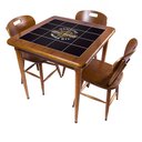 Ver imagem 1 de Cj Mesa Madeira Azulejo 80x80cm - Base 4pé 78cm + 3 Cadeiras 43 - Natural - Harley Davidson Genuine