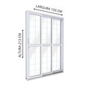 Ver imagem 2 de Porta Aço de Correr Lateral 3 Folhas com Grade Quadrada 213x150 Riobras Aço Pronto