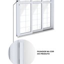 Ver mais imagens de Porta Aço de Correr Lateral 3 Folhas com Grade Quadrada 213x150 Riobras Aço Pronto