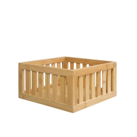Cesto Vazado de Bambu Oikos Organizador 24cm Quadrado