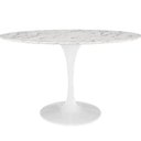 Ver imagem 4 de Mesa de Jantar Tulipa Saarinen Redonda 130 Cm Mármore Carrara Base Branca