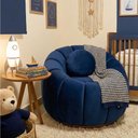 Ver imagem 1 de Poltrona Decorativa Concha c/Almofada Veludo Azul Marinho - Vimont Moveis