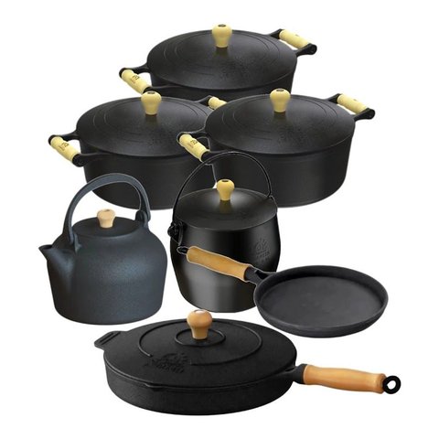 Jogo Panelas Lista de Casamento Ferro Fundido 7PCS Libaneza