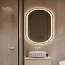 Ver imagem 3 de Espelho Jateado Oval Iluminado com Led Quente - 70x100cm