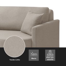 Sofá Cama Retrátil 2 Lugares 184 Cm Moscow Redenobre:bege - 9