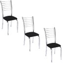 Ver imagem 1 de Conjunto 3 Cadeiras cromadas para cozinha Kiara-Corino Preto GAT MAGAZINE