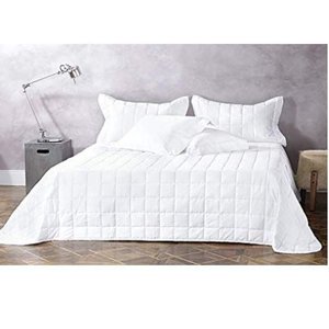 Kit Colcha Queen 300 Fios Damask Stripes 3 Peças Buddemeyer Branco
