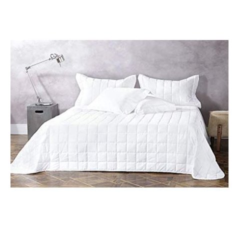 Kit Colcha Queen 300 Fios Damask Stripes 3 Peças Buddemeyer Branco